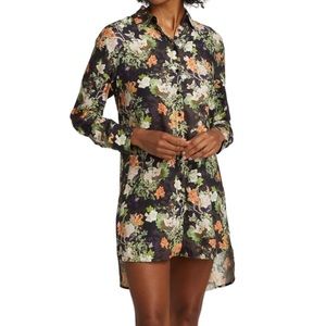 Alice + Olivia Floral Mini Dress - Black, Green, Orange